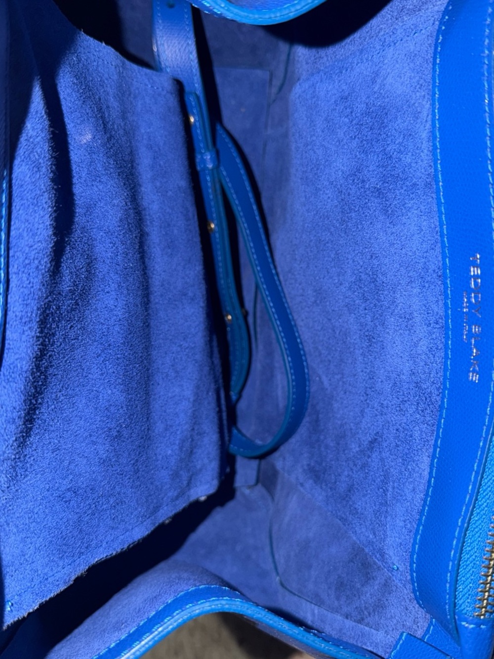 Structured Royal Blue Satchel with Detachable Strap - Picture 5 of 5